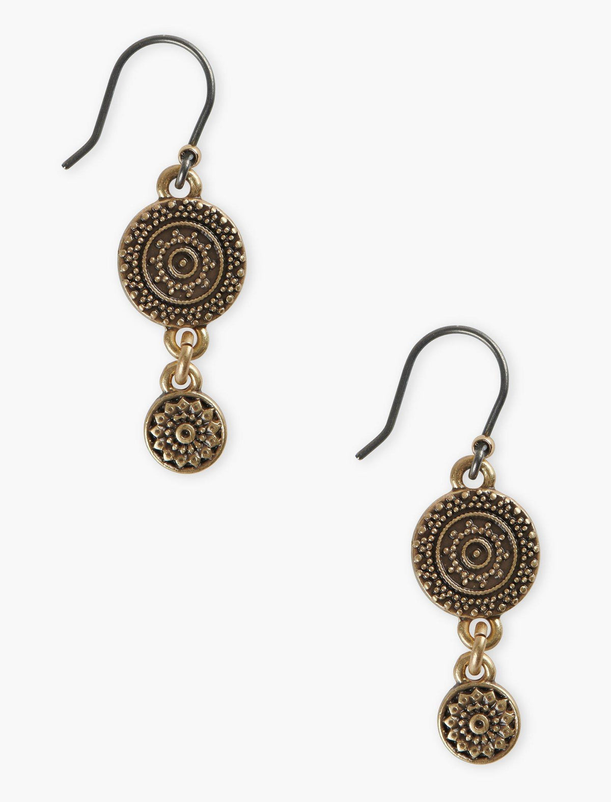 Lucky Brand Etched Drop Earrings Gold