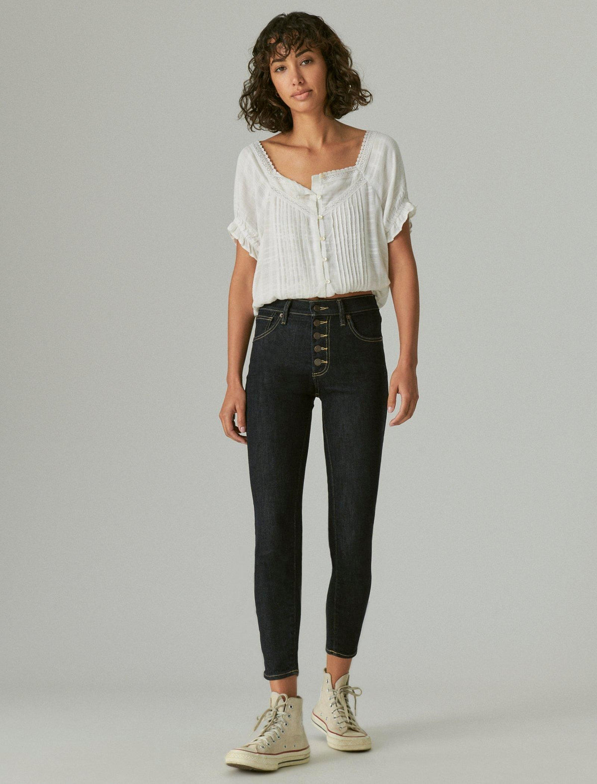 Lucky Brand High Rise Bridgette Skinny W/ Exposed Button Fly Addison