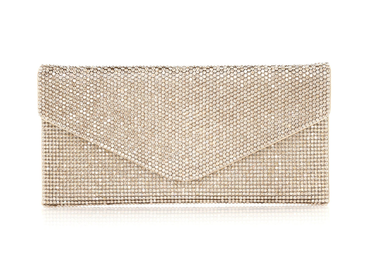 Judith Leiber Couture Judith Leiber Champagne Envelope Crystal Clutch