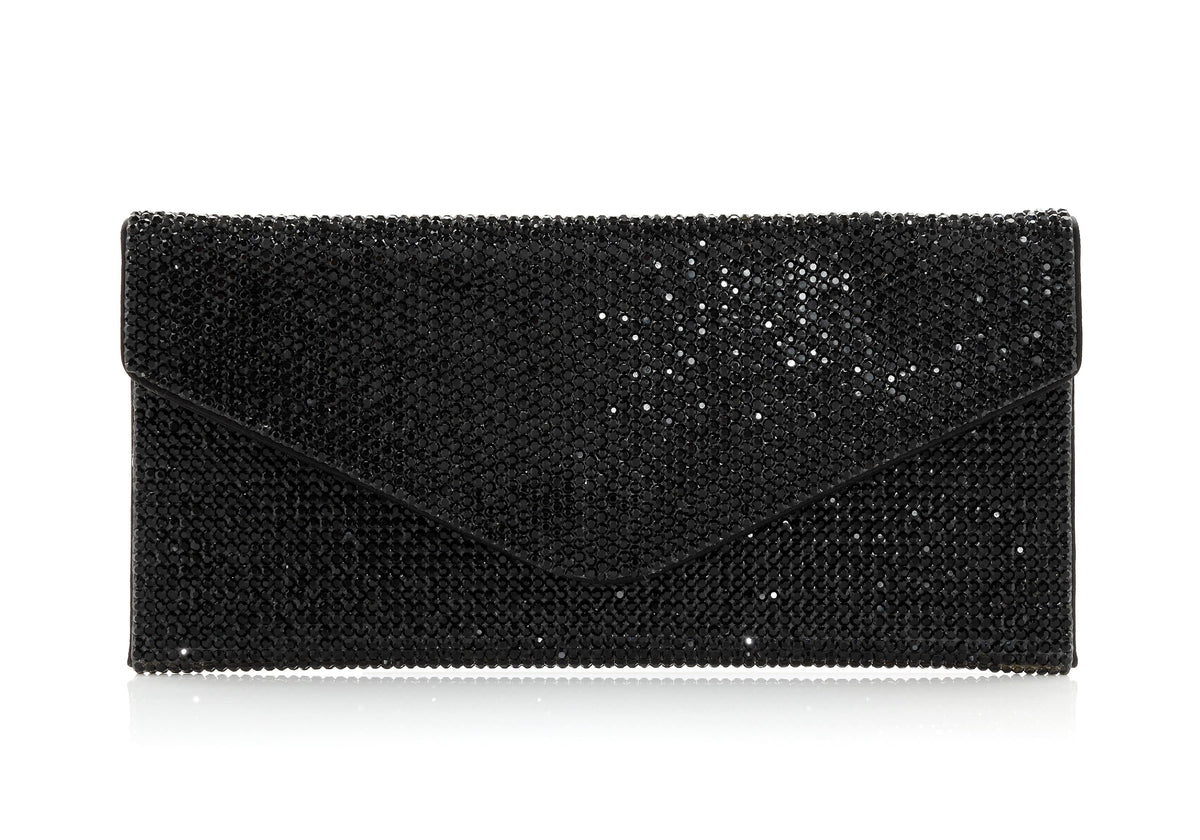 Judith Leiber Couture Judith Leiber  Envelope Crystal Clutch Black