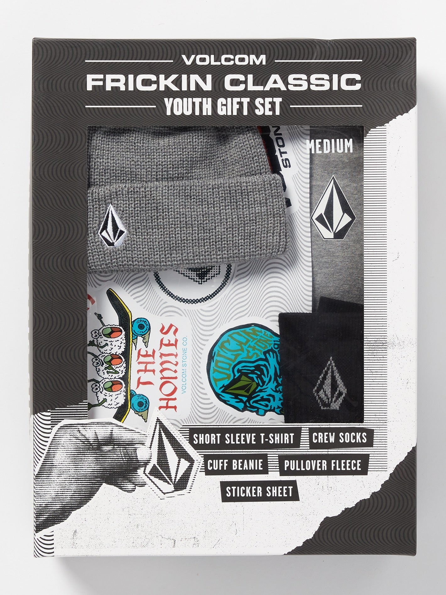 Volcom Kids 2023 Frickin Classic Gift Set Heather Grey