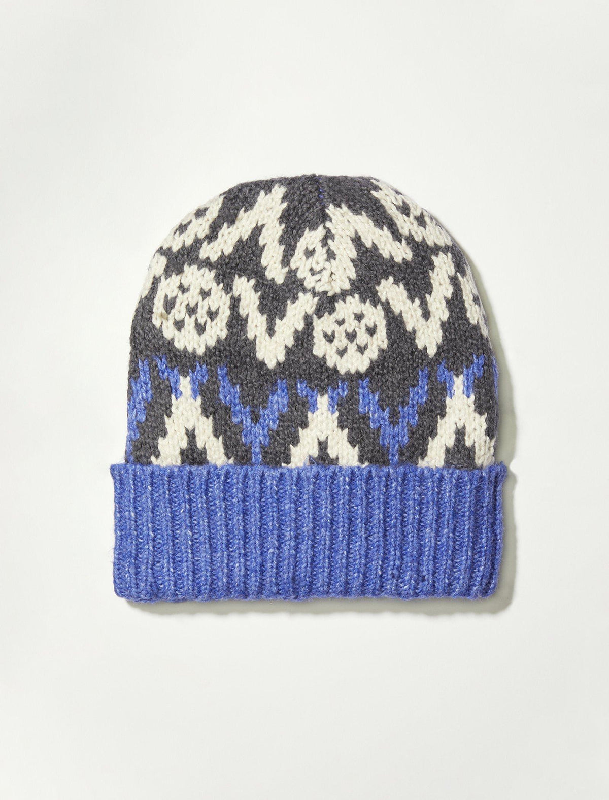 Lucky Brand Fair Isle Beanie Bleached Denim Combo