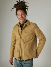Lucky Brand Faux Shearling Lined Barn Jacket - Men's Clothing Outerwear Jackets Coats Khaki