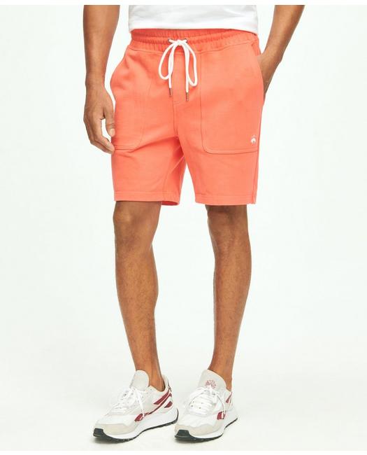 Brooks Brothers Men's Stretch Sueded Cotton Jersey Sweat Shorts Bright Orange