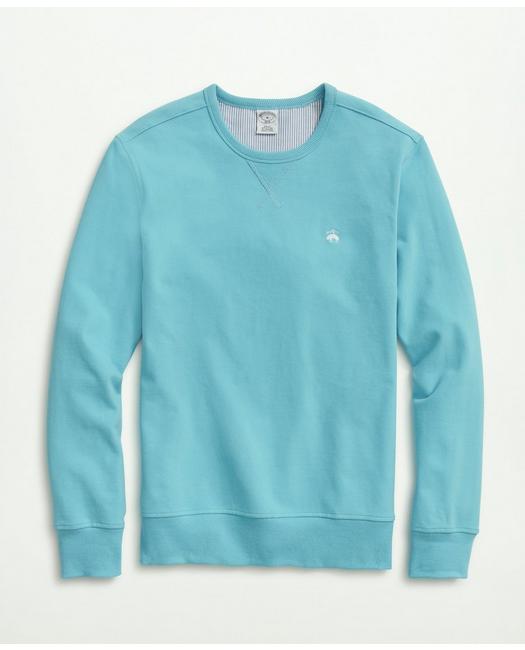 Brooks Brothers Men's Stretch Sueded Cotton Jersey Sweatshirt Turquoise