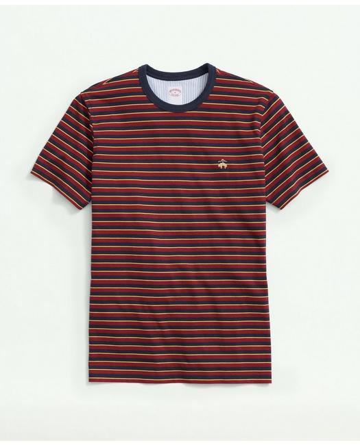 Brooks Brothers Men's Supima Cotton Striped T-Shirt Red