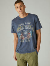 Lucky Brand Free World Eagle Graphic Tee Insignia Blue