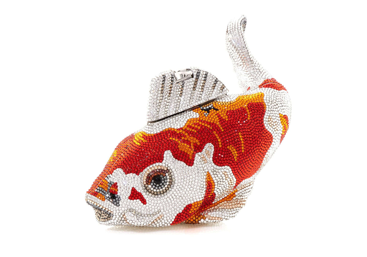 Judith Leiber Couture Crystal Covered Koi Fish Clutch Bag