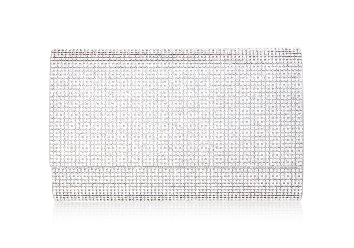 Judith Leiber Couture Judith Leiber  Envelope Fizzoni Crystal Clutch Silver