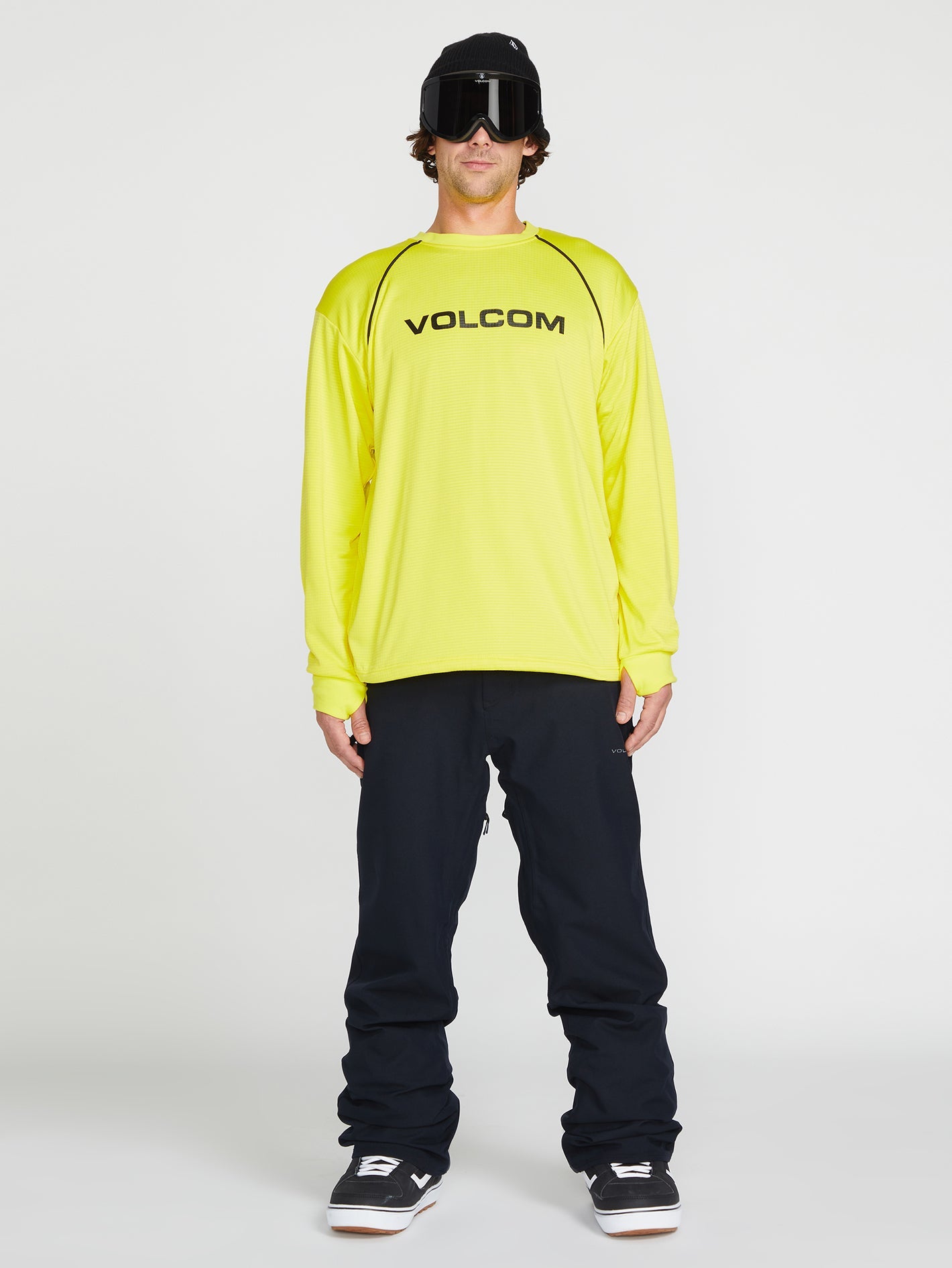 Volcom Waffle Backed Crew Fleece Citron