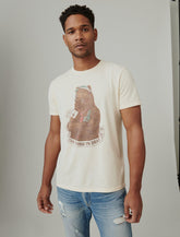 Lucky Brand Gambling Bear Graphic Tee Pearled Ivory