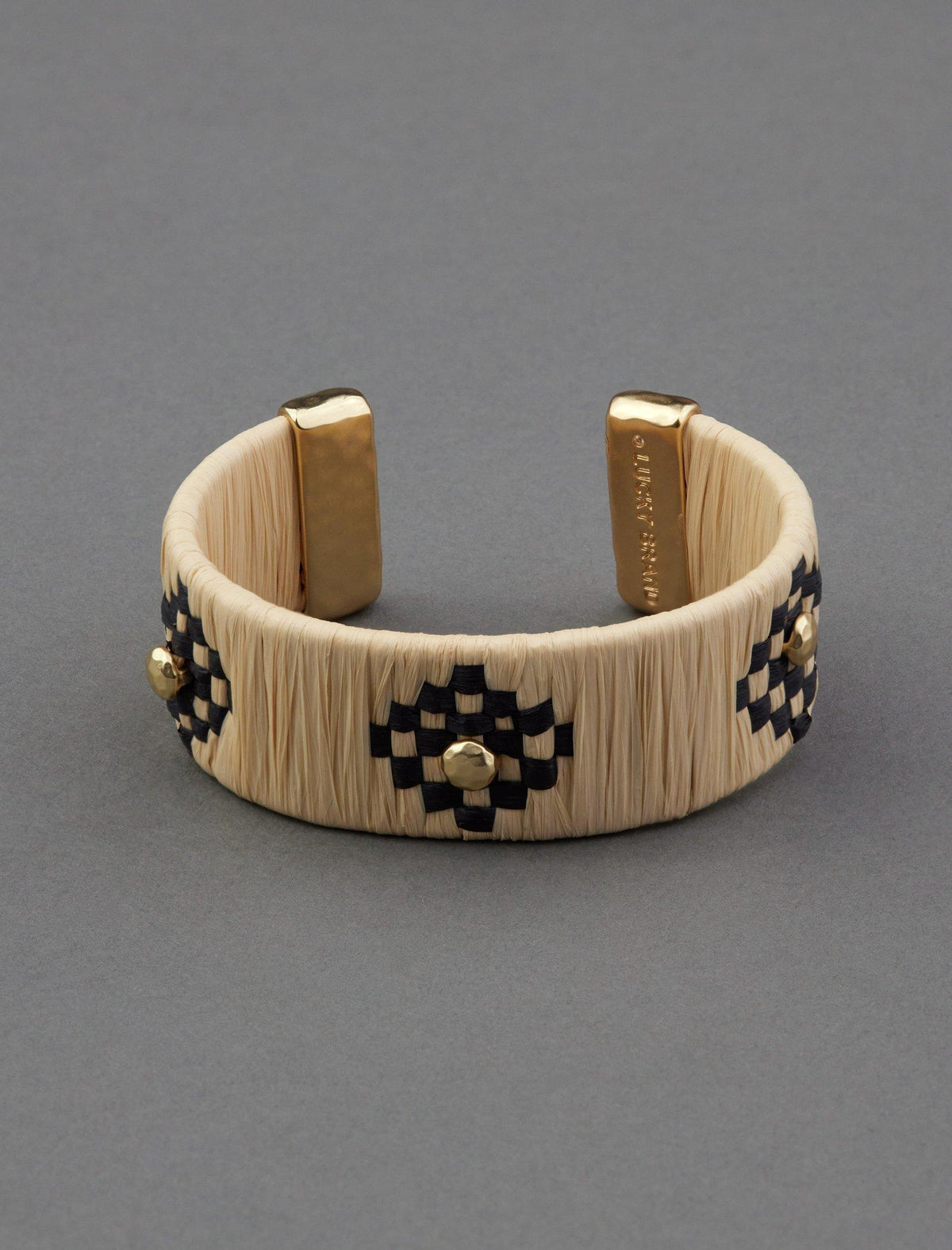 Lucky Brand Geometric Rafia Woven Bracelet Gold