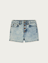 Lucky Brand Girls High Waist Button-Fly Short Medium Light Blue