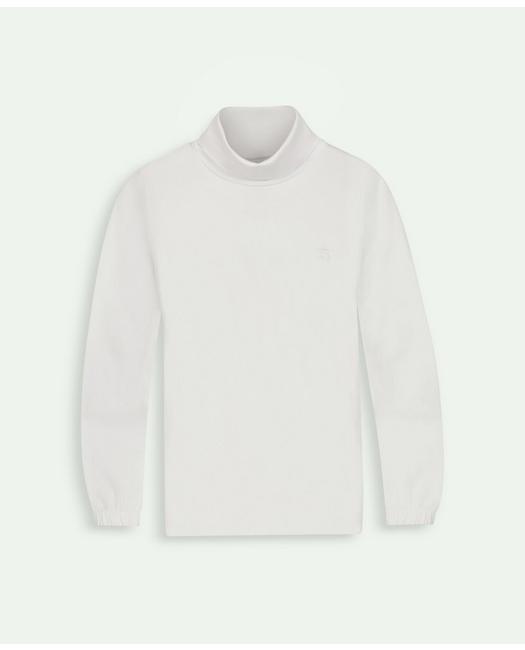 Brooks Brothers Girls Stretch Cotton Turtleneck White