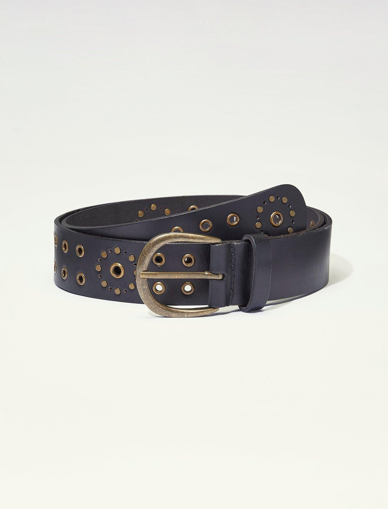 Lucky Brand Grommet Novelty Belt Black