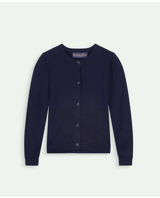 Brooks Brothers Girls Cotton Cardigan Navy