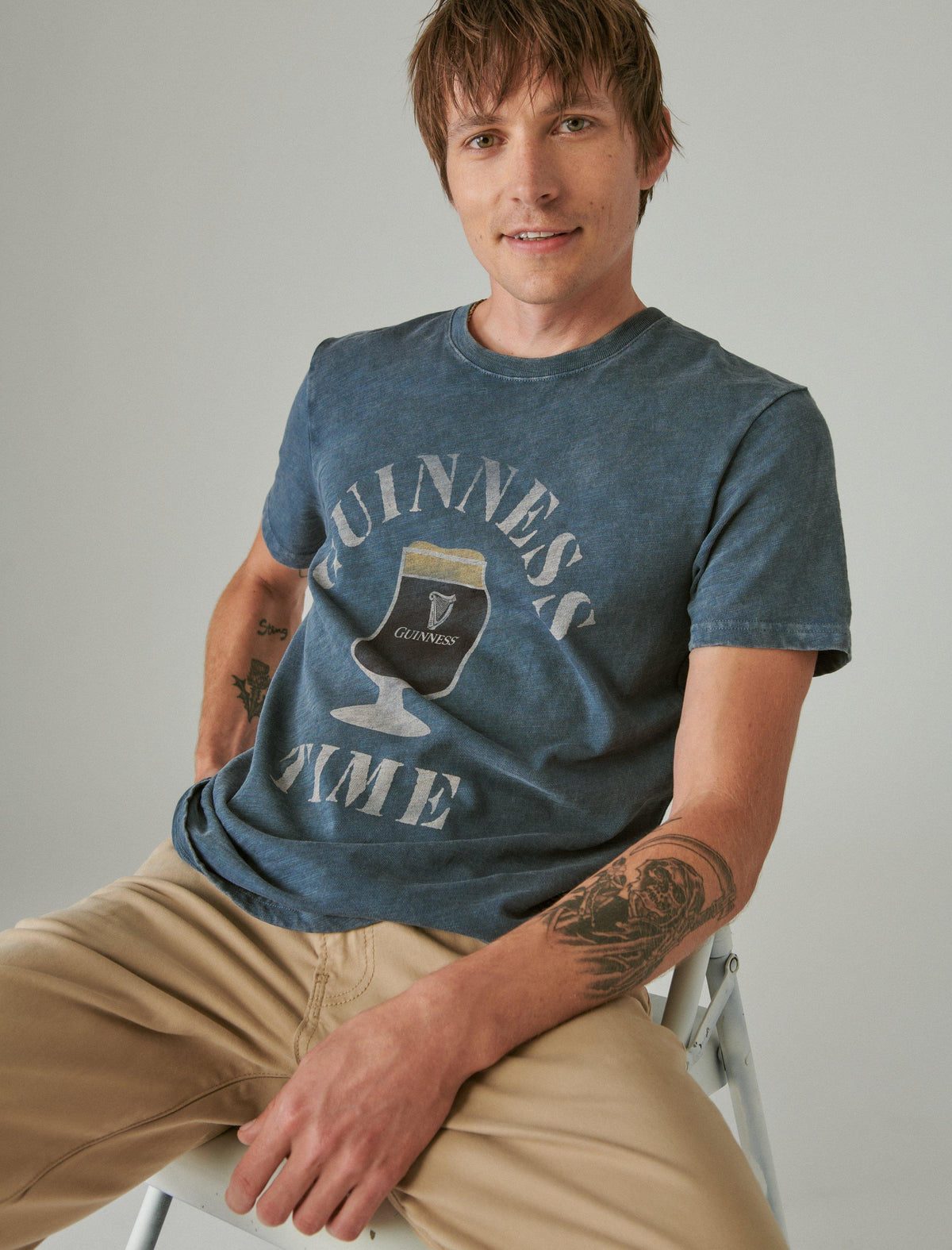 Lucky Brand Guinness Time Tee - Men's Clothing Tops Shirts Tee Graphic T Shirts Midnight Navy