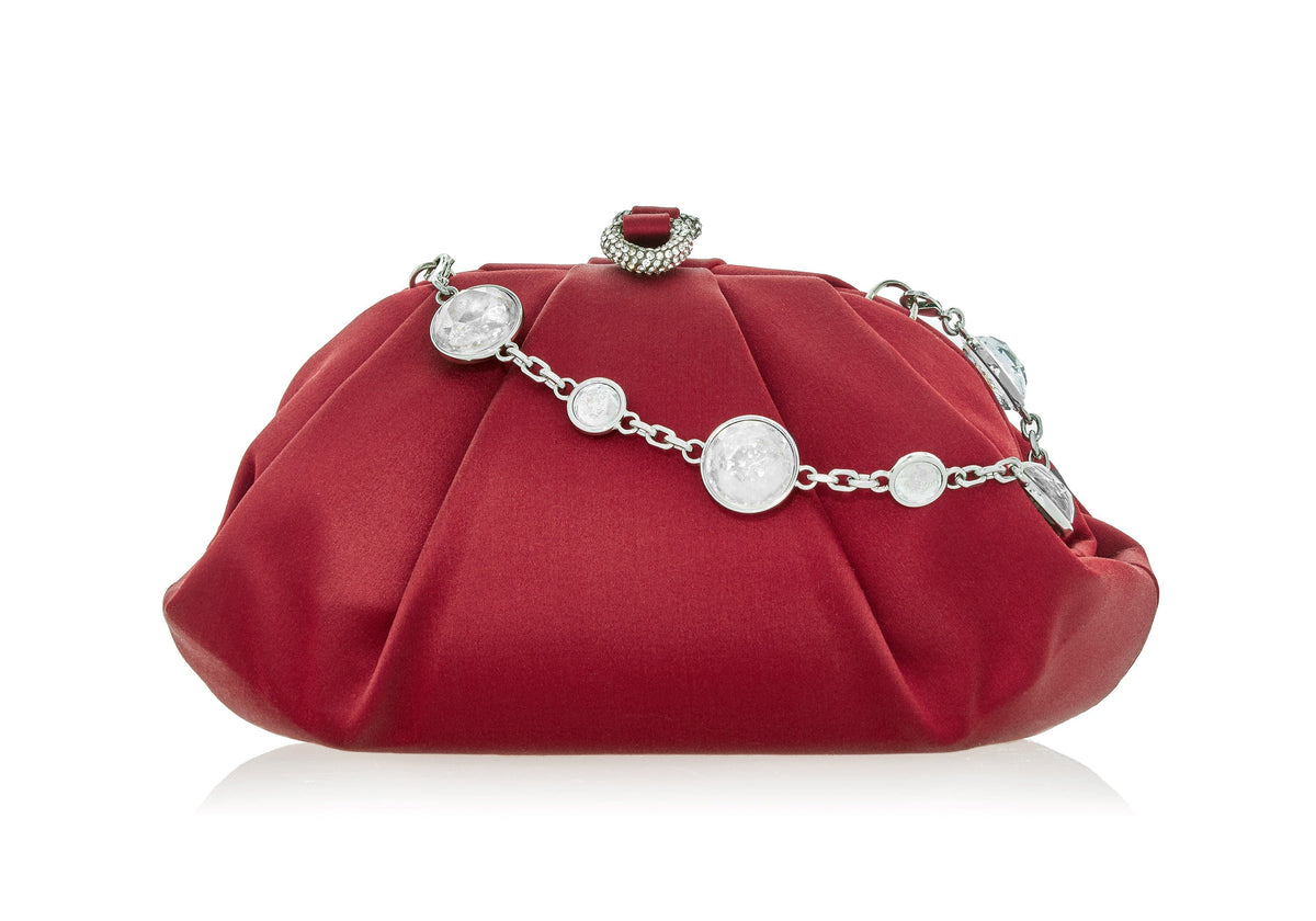 Judith Leiber Couture Judith Leiber Gemma Satin Clutch Crimson