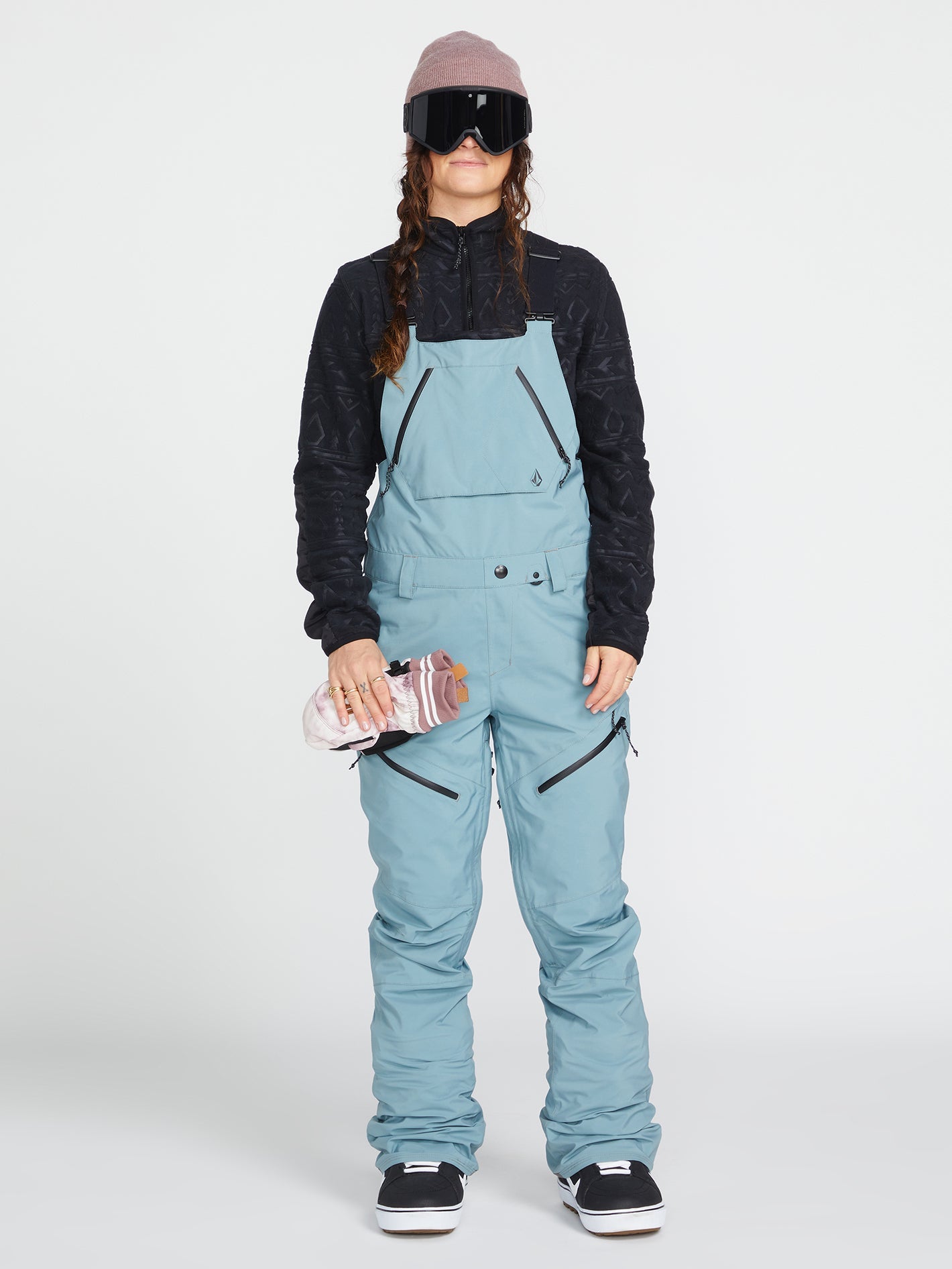 Volcom Elm Stretch Gore-Tex Bib Women's Women's Snowboarding & Ski Overall Green Ash