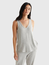 Lucky Brand Hacci Summer Rib Tank Heather Grey