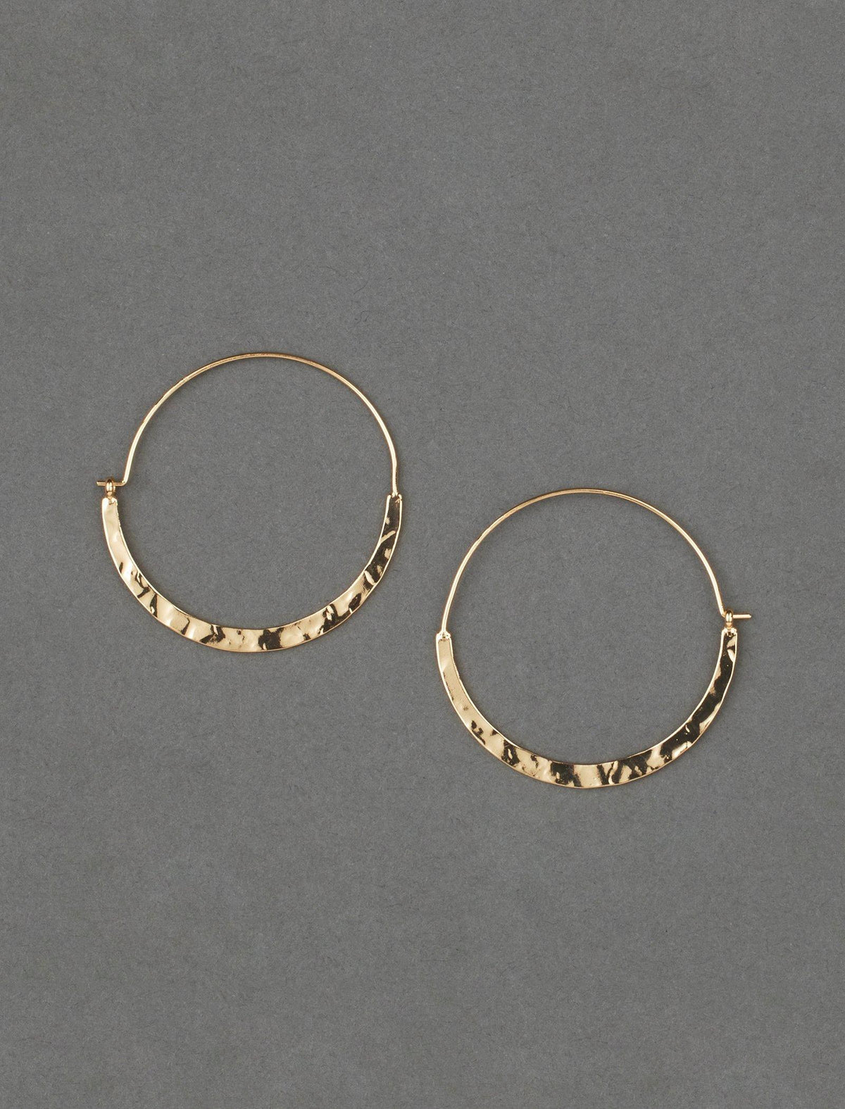 Lucky Brand Hammered Modern Hoop Earring Gold