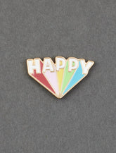 Lucky Brand Happy Rainbow Enamel Pin Gold