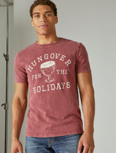 Lucky Brand Hungover Holidays Graphic Tee Pomegranate