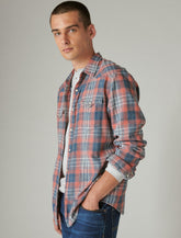 Lucky Brand Western Long Sleeve Shirt Indigo Plaid