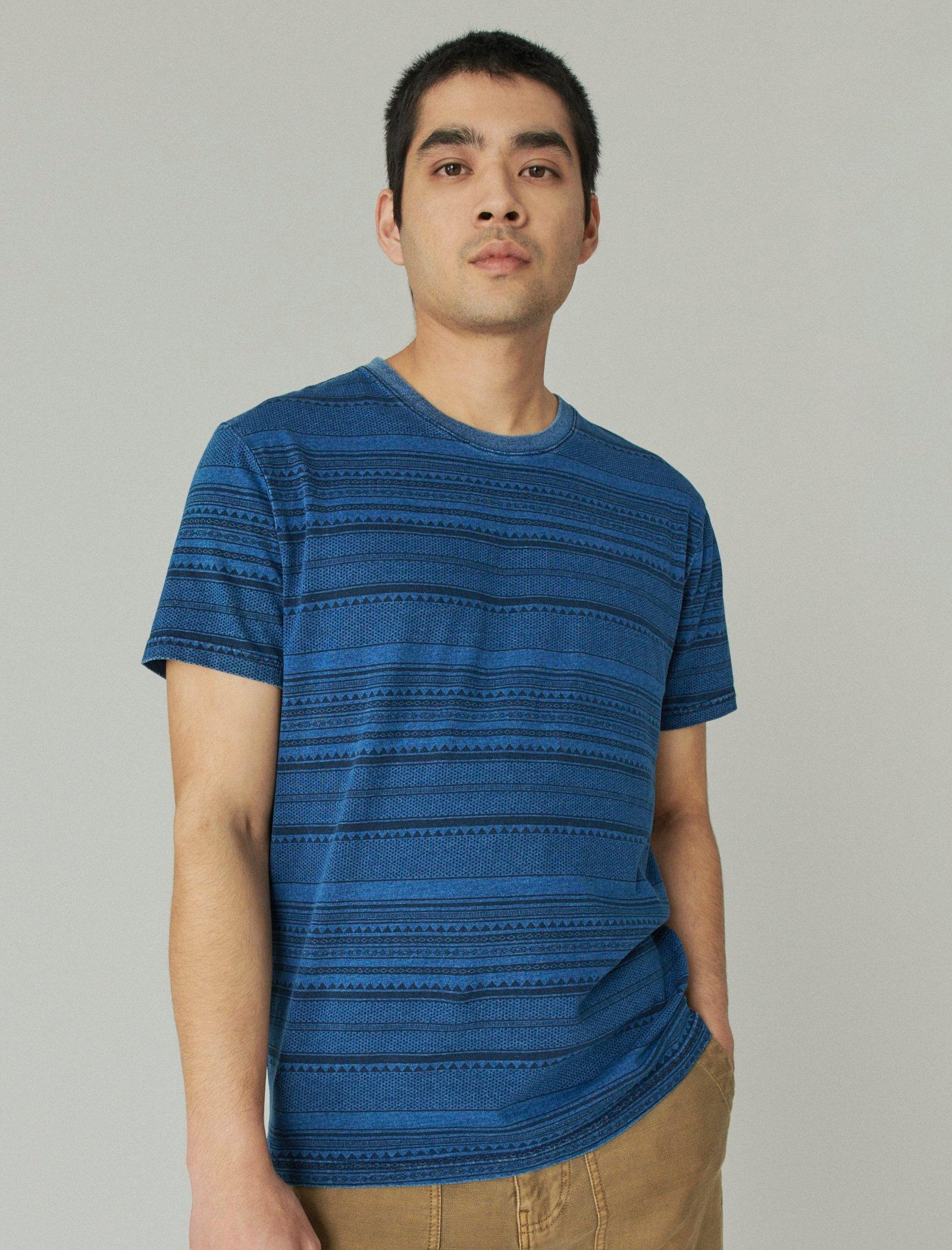 Lucky Brand Indigo Print Crew Multi