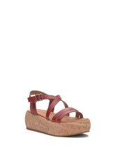 Lucky Brand Jacobean Cork Platform Sandal Light Red