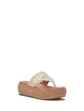 Lucky Brand Jaslene Macrame Cork Platform Sandal Buff