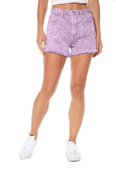Juicy Couture Pacific High Rise Acid Wash Shorts Lavender Frost
