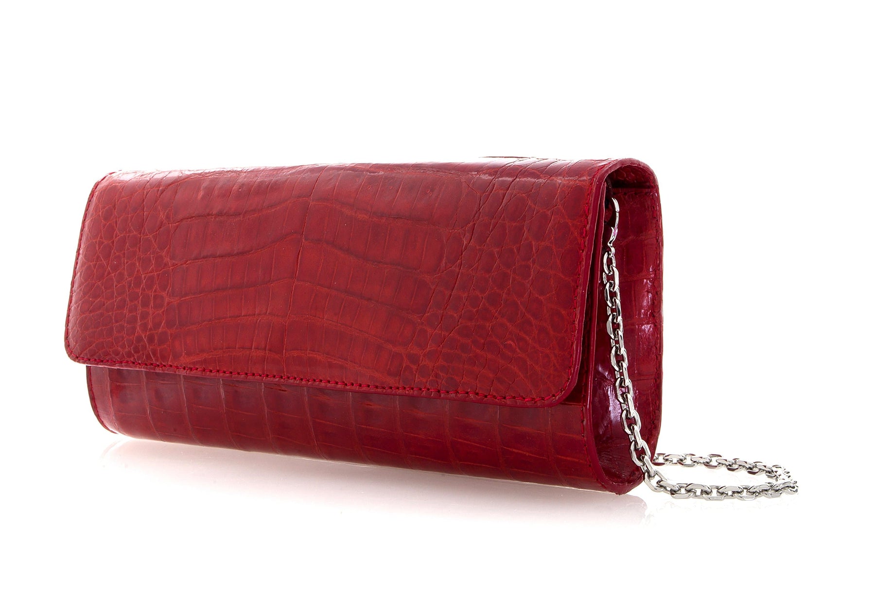 Judith Leiber Couture Judith Leiber  Kate Crocodile Clutch Red