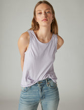 Lucky Brand Lace Trim Swing Tank Orchid Bloom