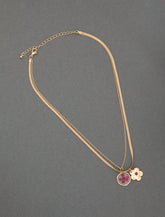Lucky Brand Layer Flower Necklace Gold