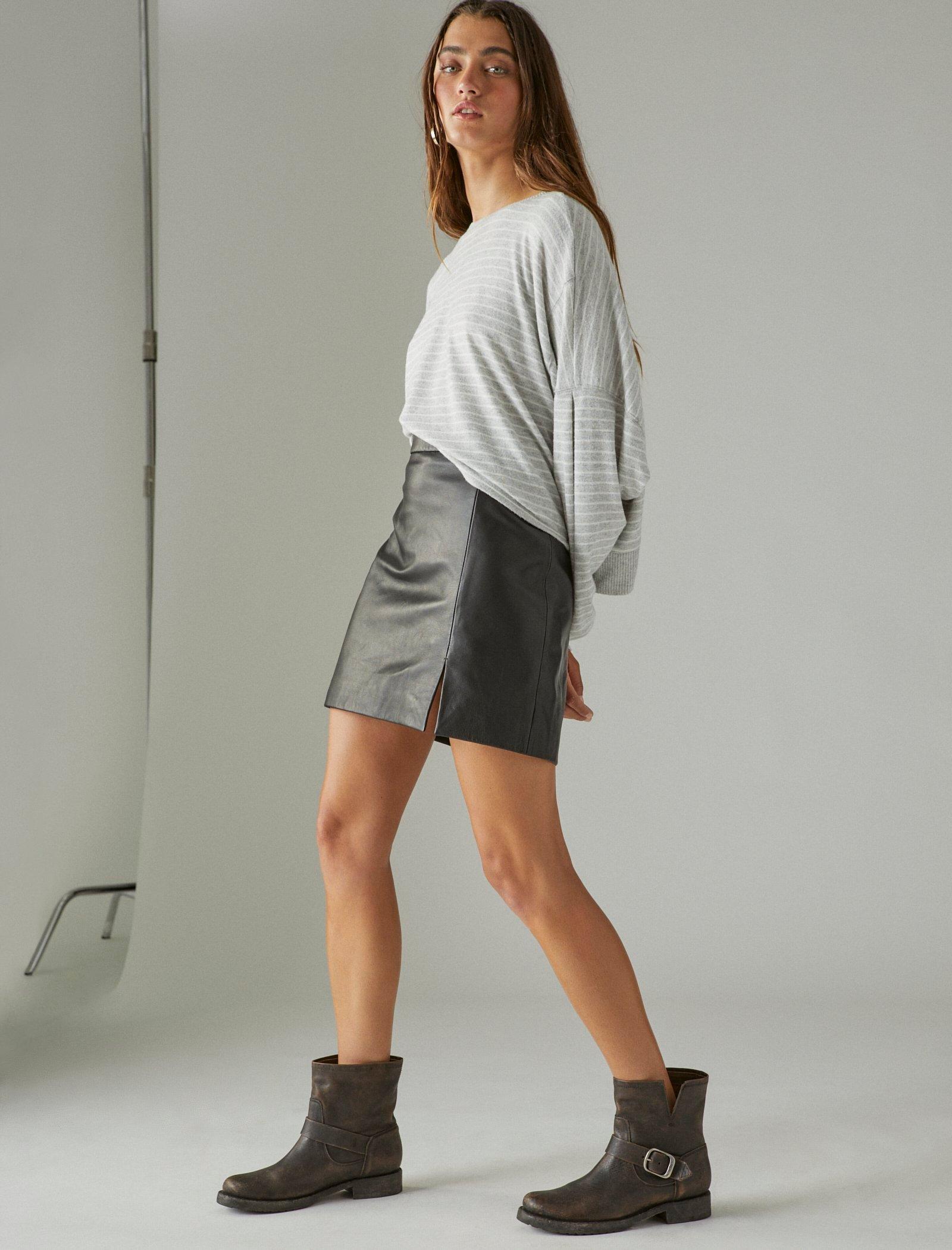 Lucky Brand Leather Mini Skirt #001 Black