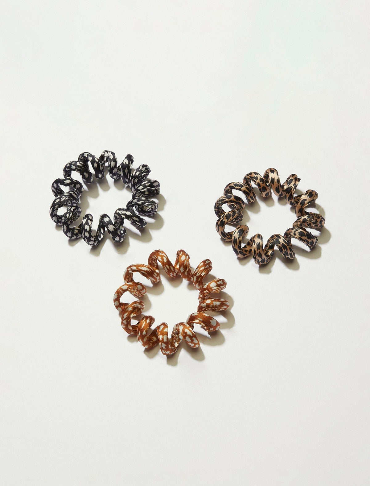 Lucky Brand Leopard Print Coil Scrunchie Pack Multi