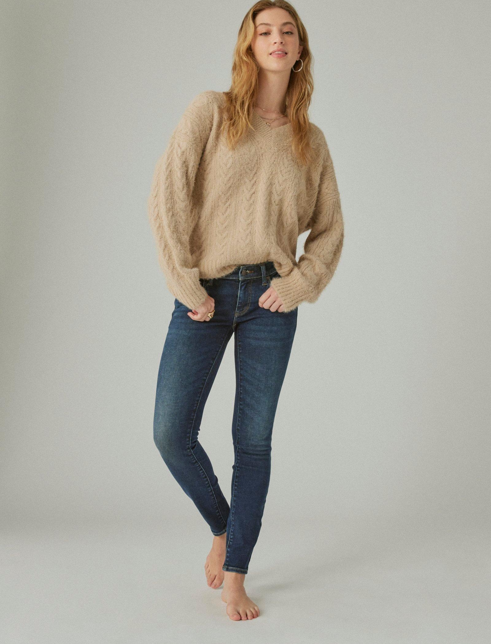 Lucky Brand Lizzie Low Rise Skinny Deep Sea