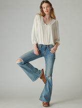 Lucky Brand Low Rise Flare Feeling Blue