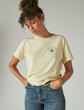 Lucky Brand Lucky Classic Logo Boyfriend Tee Almond Oil