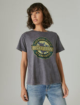 Lucky Brand Lucky Globe Boyfriend Tee Nine Iron