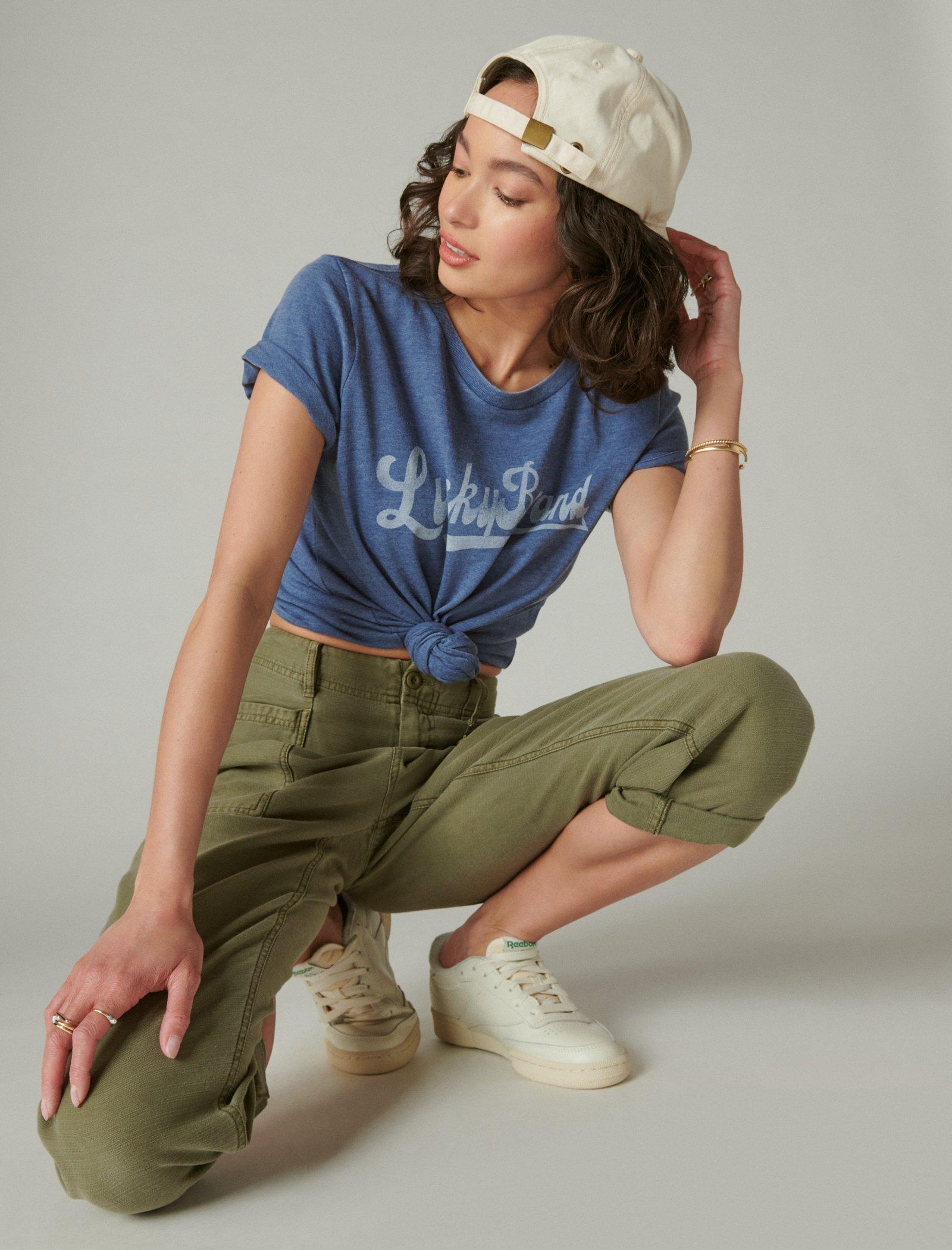 Lucky Brand Lucky Ivy Arch Crew Tee True Navy