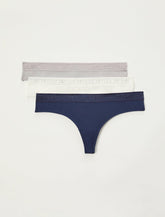 Lucky Brand Lucky Logo Thong 3 Pk Dark Blue