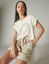 Lucky Brand Lucky Rainbow Boyfriend Tee Whisper White