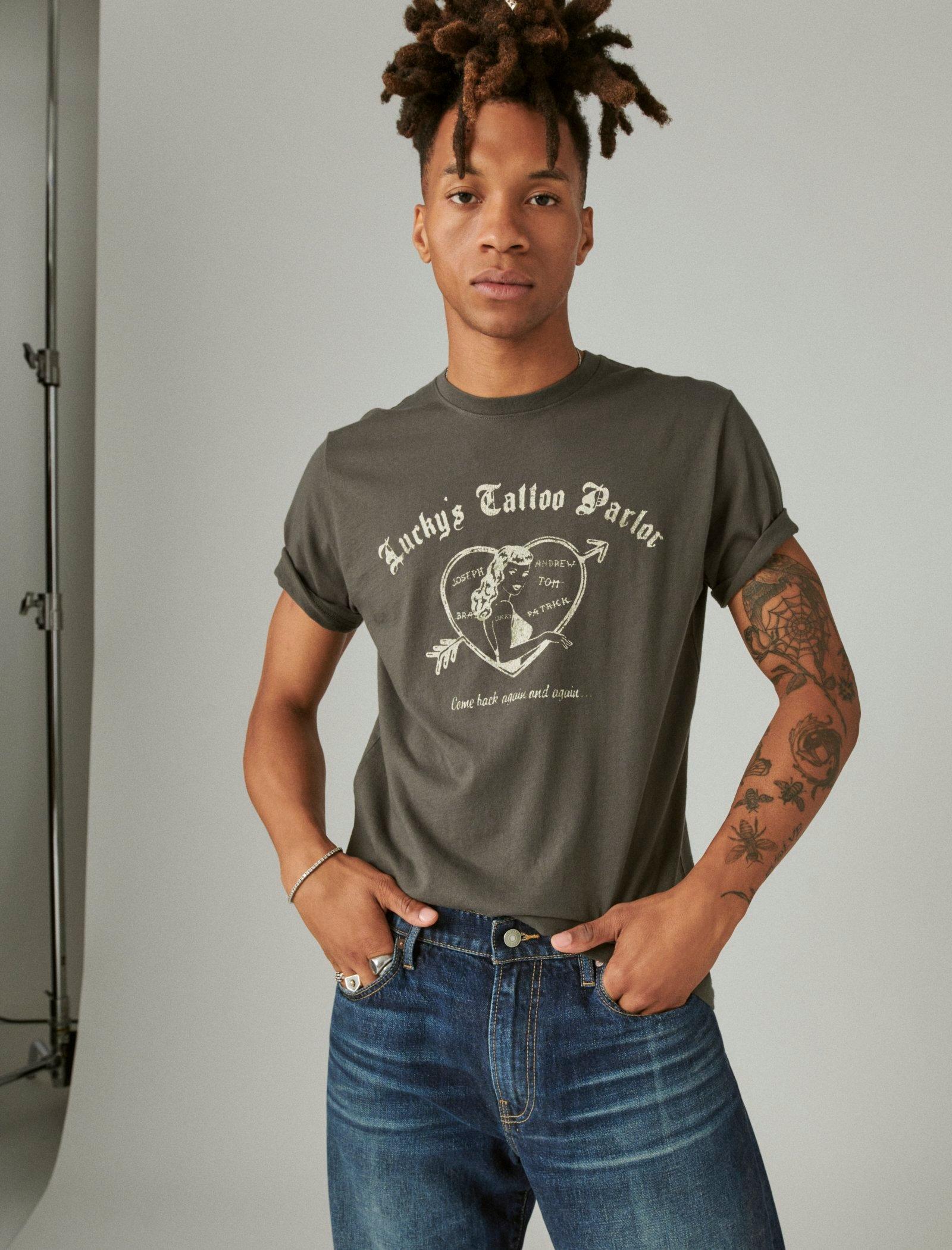 Lucky Brand Lucky Tattoo Graphic Tee Raven