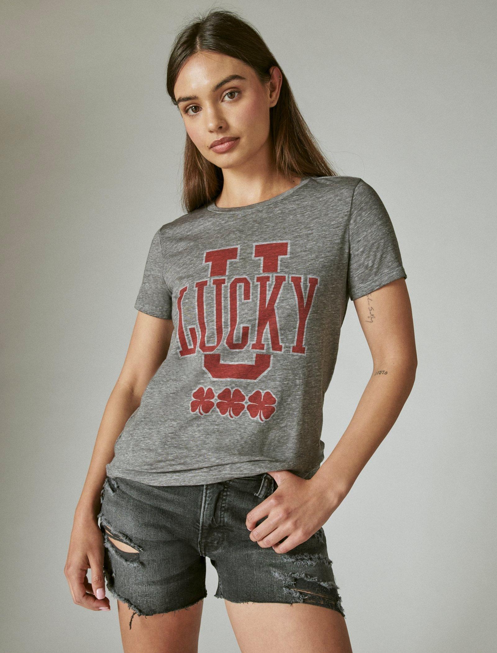 Lucky Brand Lucky U Classic Crew Heather Grey