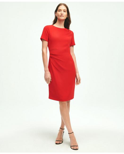 Brooks Brothers Women's Short-Sleeve Crepe Dress Red