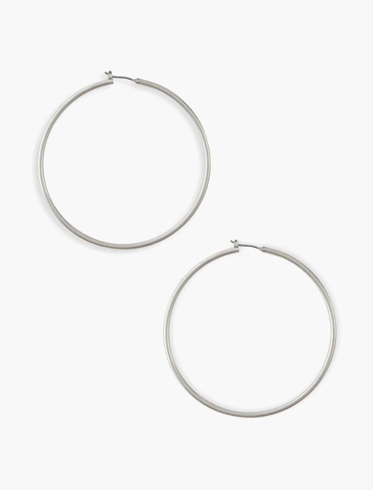 Lucky Brand Large Skinny Hoop Earrings Silver