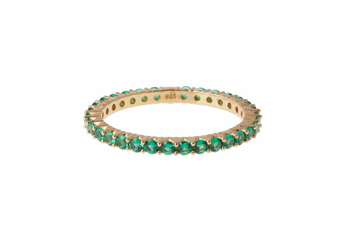 Judith Leiber Couture Micropave Eternity Ring  Green Green