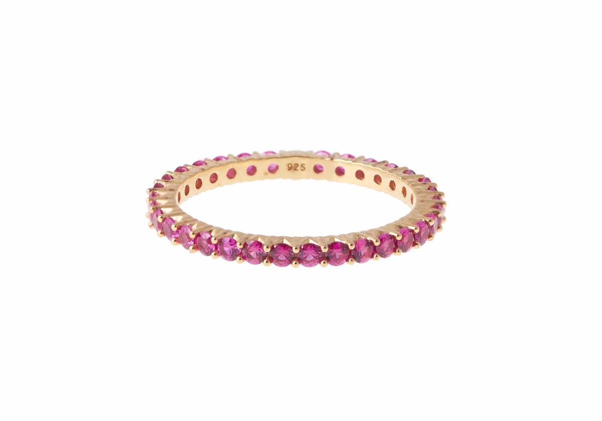 Judith Leiber Couture Micropave Eternity Ring Fuchsia Pink
